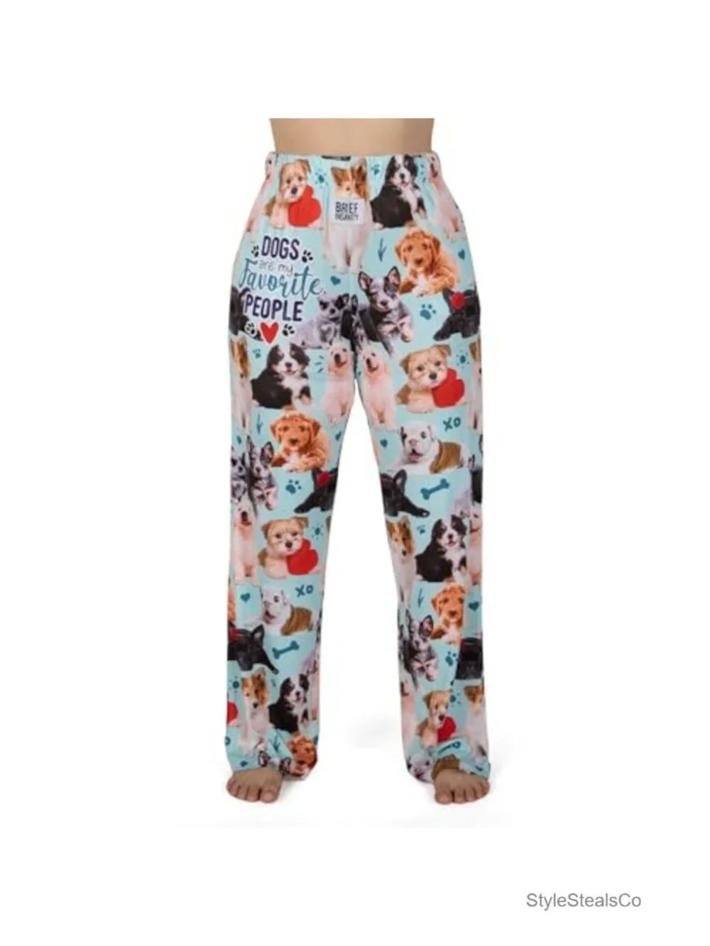 Dog Graphics Lounge Pants Soft Knit Polyester Spandex Wide Leg Pajama Pants